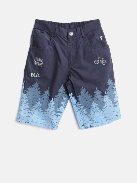 

Palm Tree Boys Navy Blue Printed Regular Fit Regular Shorts