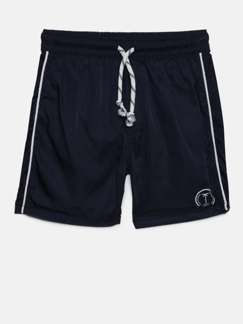 

Palm Tree Boys Navy Blue Solid Fit Regular Shorts