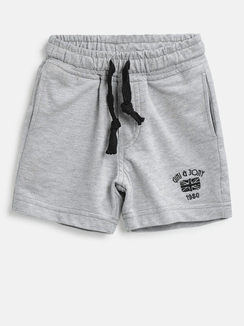 

Gini and Jony Boys Grey Melange Solid Regular Fit Shorts