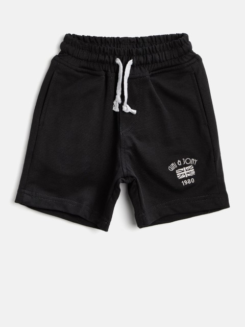 

Gini and Jony Boys Black Solid Regular Fit Shorts