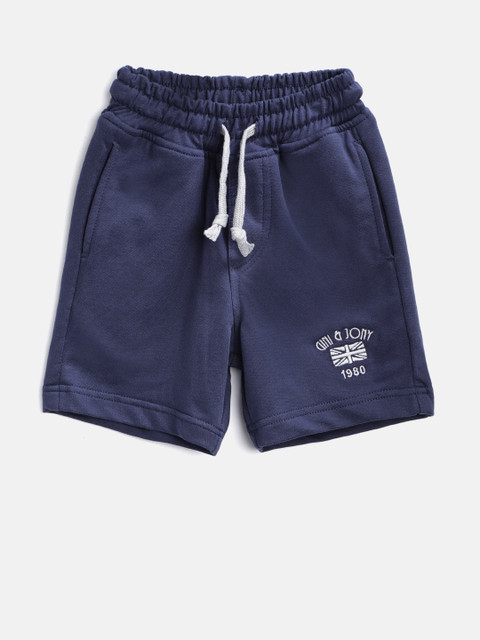 

Gini and Jony Boys Navy Blue Solid Regular Shorts
