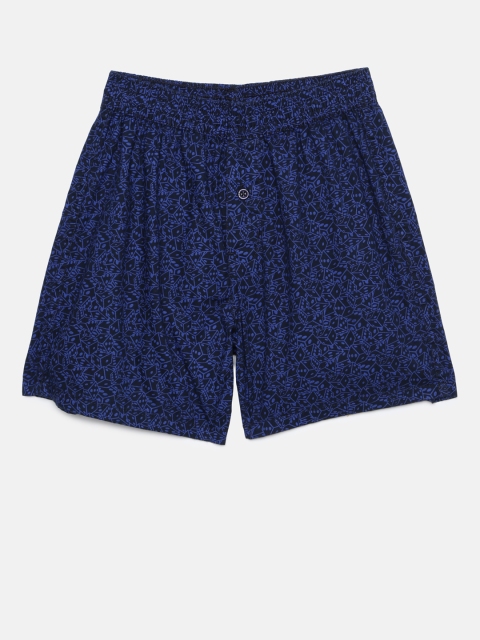

Palm Tree Boys Blue & Black Printed Regular Fit Shorts