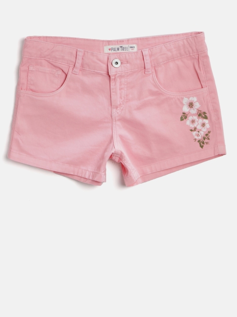 

Palm Tree Girls Pink Solid Regular Fit Hot Pants