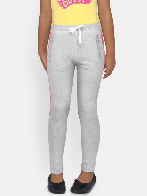 

Gini And Jony Girls Grey & Pink Solid Joggers