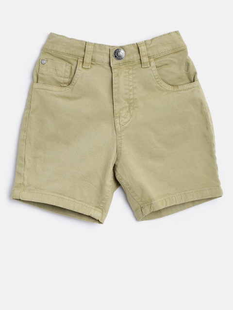 

Gini and Jony Boys Olive Green Solid Regular Fit Shorts