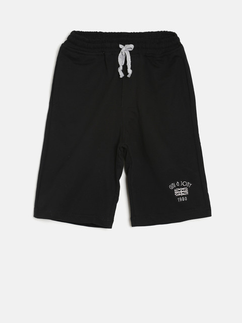 

Gini and Jony Boys Black Solid Regular Shorts