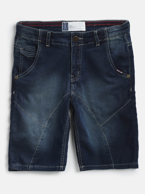 

Gini and Jony Boys Navy Blue Washed Regular Fit Denim Shorts