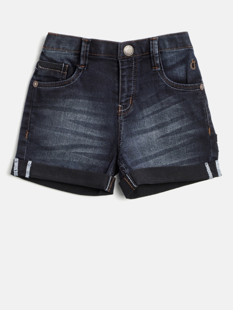 

Gini and Jony Boys Navy Blue Washed Regular Fit Denim Shorts