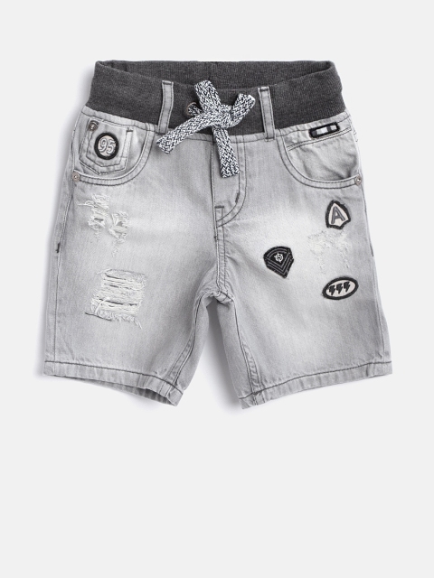 

Palm Tree Boys Grey Washed Distressed Denim Shorts