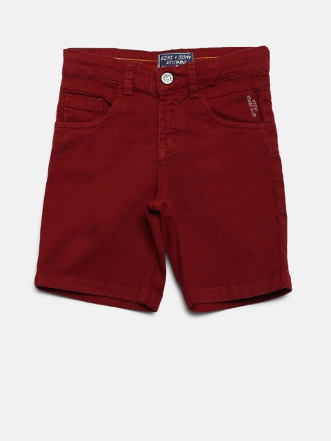 

Gini and Jony Boys Maroon Solid Classic Fit Regular Shorts