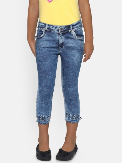 

Gini and Jony Girls Blue Acid Washed Stretchable Jeans
