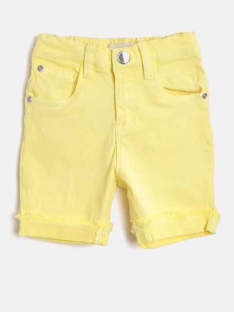 

Gini and Jony Girls Yellow Solid Regular Fit Capris