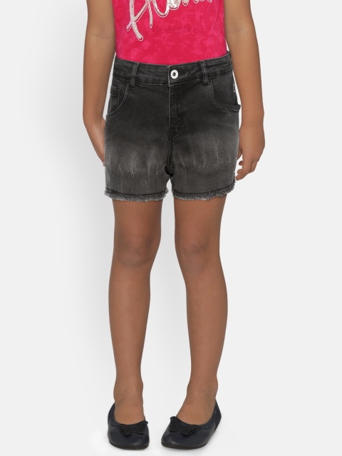 

Gini and Jony Girls Charcoal Grey Washed Regular Fit Denim Shorts