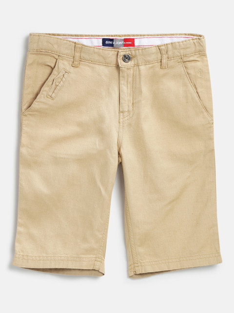 

Gini and Jony Boys Beige Solid Regular Fit Shorts