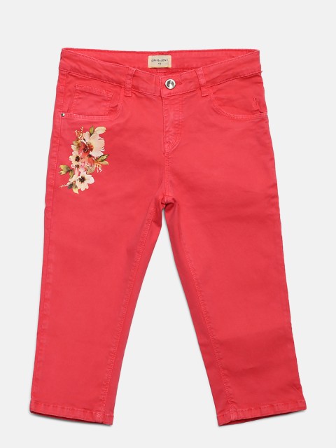 

Gini and Jony Girls Pink Solid Regular Fit Capris