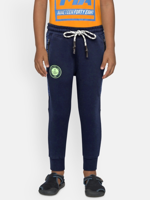 

Gini and Jony Boys Navy Blue Solid Track Pants