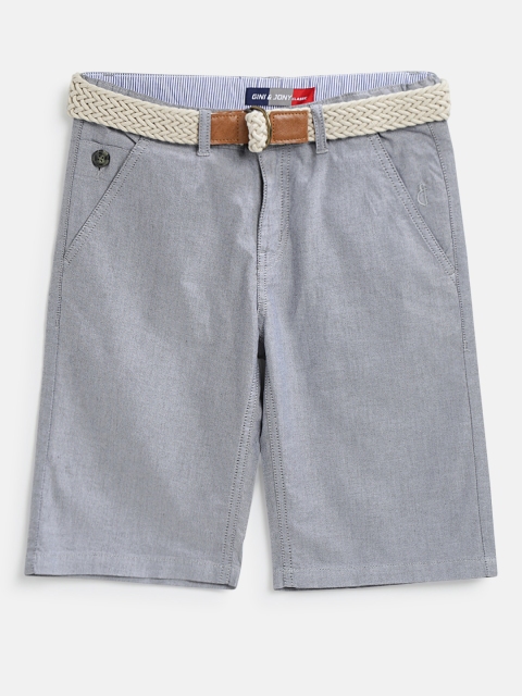 

Gini and Jony Boys Grey Solid Regular Shorts