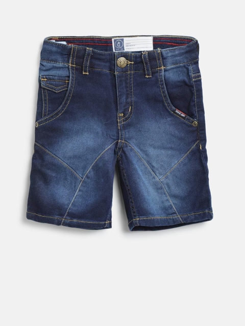 

Gini and Jony Boys Navy Blue Washed Regular Fit Denim Shorts