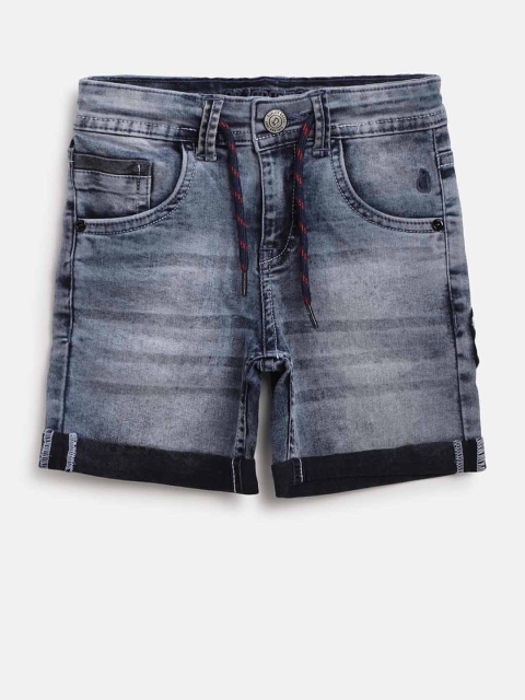 

Gini and Jony Boys Navy Blue Washed Regular Fit Denim Shorts
