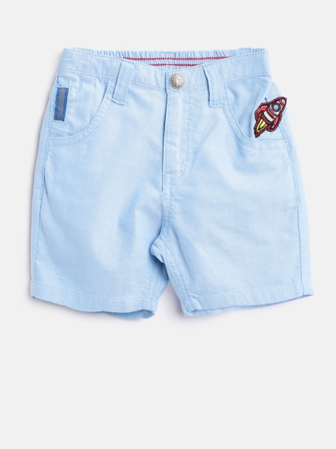 

Palm Tree Boys Blue Solid Regular Fit Regular Shorts