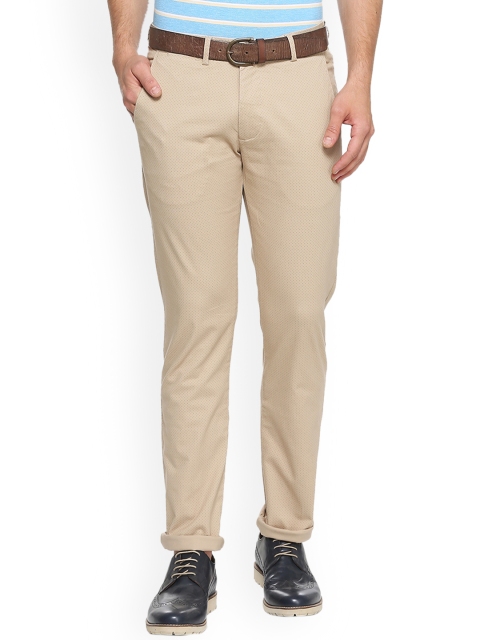 

Peter England Casuals Men Beige Slim Fit Printed Chinos