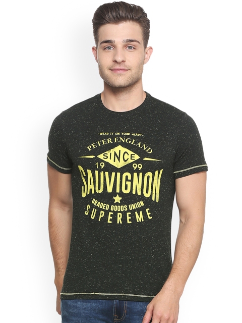 

Peter England Casuals Men Grey Printed Round Neck T-shirt