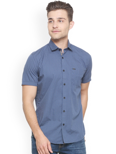 

Peter England Casuals Men Blue Slim Fit Printed Casual Shirt