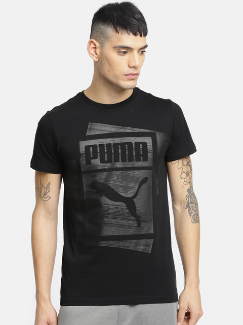 

Puma Men Black Printed Round Neck T-shirt