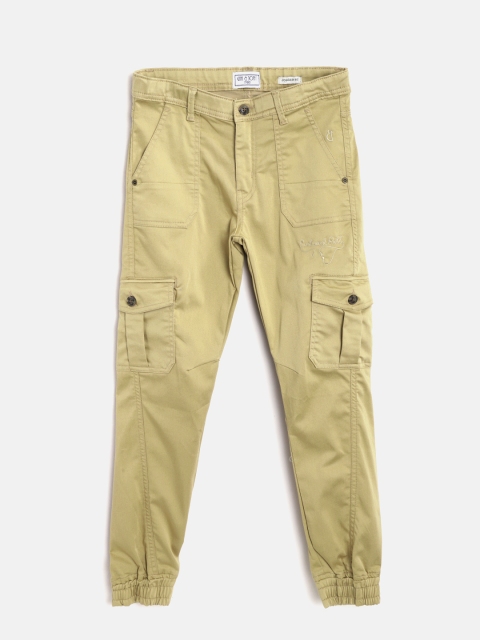 

Gini and Jony Boys Khaki Regular Fit Solid Jogger Cargos