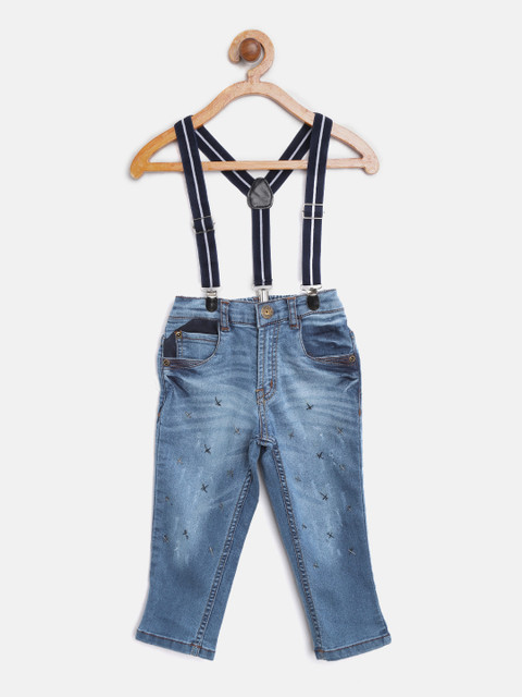 

Gini and Jony Boys Blue Regular Fit Mid-Rise Low Distress Stretchable Jeans