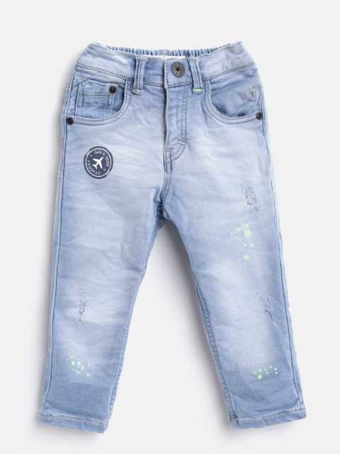 

Gini and Jony Boys Blue Regular Fit Mid-Rise Low Distress Stretchable Jeans