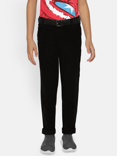 

Gini and Jony Boys Black Slim Fit Solid Regular Trousers