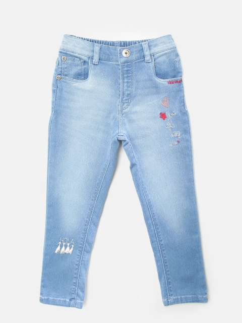 

Palm Tree Girls Blue Regular Fit Mid-Rise Clean Look Stretchable Jeans