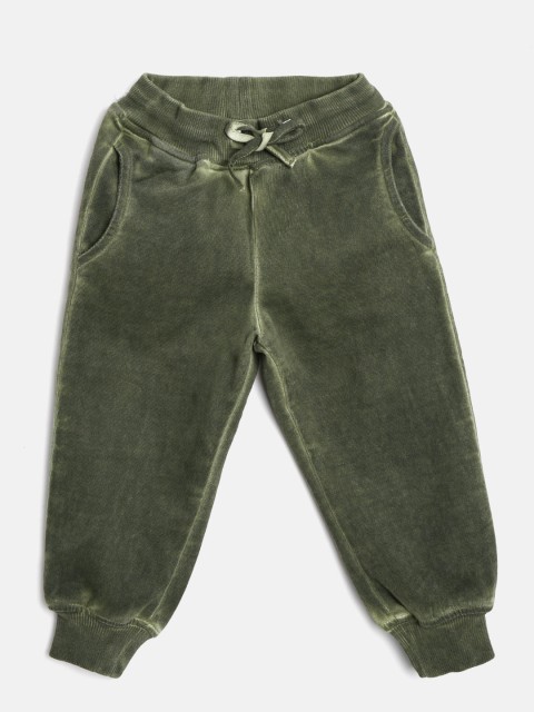 

Gini and Jony Girls Olive Green Dyed Regular Fit Solid Joggers
