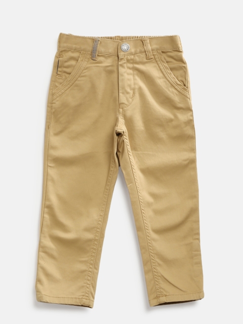 

Palm Tree Boys Khaki Regular Fit Solid Trousers