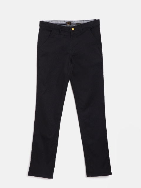 

Gini and Jony Boys Black Slim Fit Printed Trousers