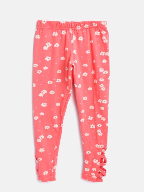 

Palm Tree Girls Coral Pink Floral Print Leggings