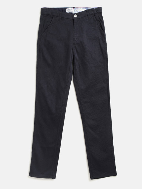 

Gini and Jony Boys Navy Blue Slim Fit Solid Regular Trousers