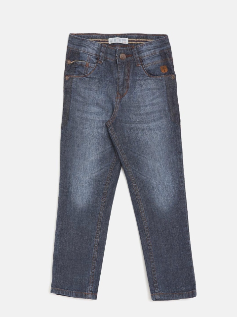 

Palm Tree Boys Navy Slim Fit Mid-Rise Clean Look Stretchable Jeans, Navy blue