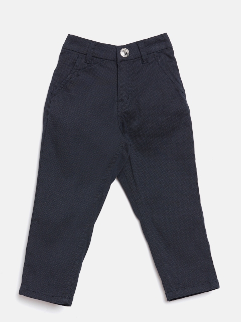 

Gini and Jony Boys Navy Blue Regular Fit Solid Trousers