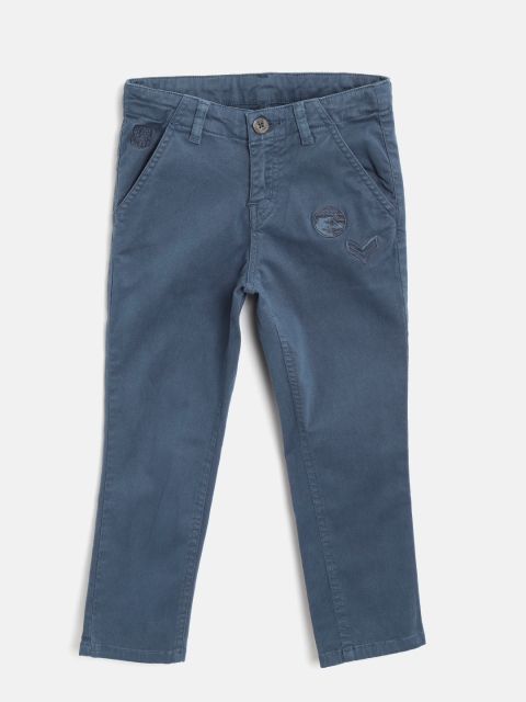 

Palm Tree Boys Navy Blue Slim Fit Solid Chinos