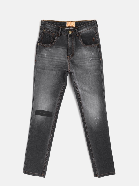 

Gini and Jony Boys Charcoal Grey Slim Fit Mid-Rise Slash Knee Stretchable Jeans