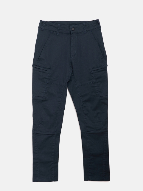 

Gini and Jony Boys Navy Blue Regular Fit Solid Cargos