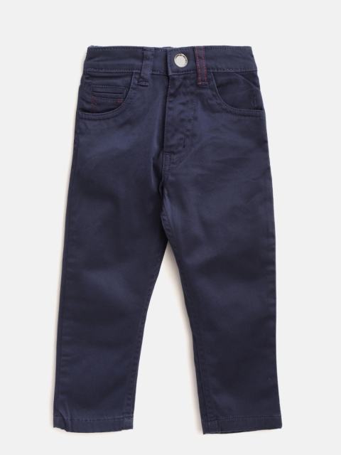 

Gini and Jony Boys Navy Blue Solid Regular Trousers