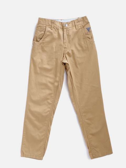 

Palm Tree Boys Brown Regular Fit Solid Trousers