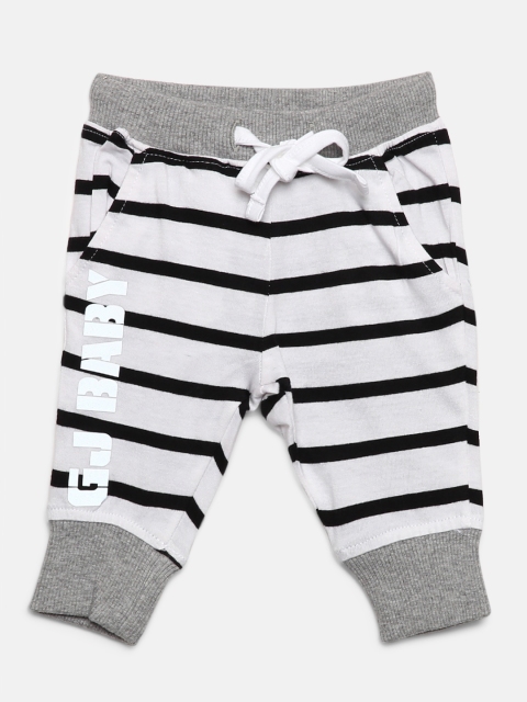 

Gini and Jony Boys White & Black Striped Joggers