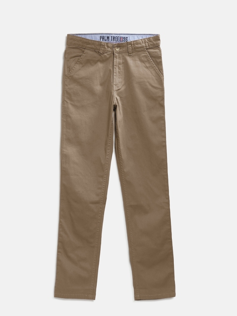

Palm Tree Boys Khaki Regular Fit Solid Regular Trousers