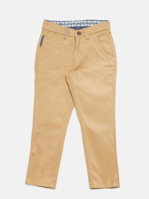 

Palm Tree Boys Beige Regular Fit Solid Trousers