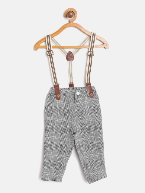 

Gini and Jony Boys Black & White Checked Regular Trousers