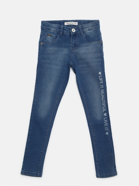 

Palm Tree Girls Blue Regular Fit Mid-Rise Clean Look Printed Stretchable Jeans
